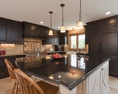 Dark Cabinets Light Island Home Design Ideas, Pictures ...