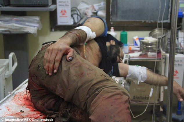 At least 25 people were killed and many more injured by a rocket attack in Aleppo