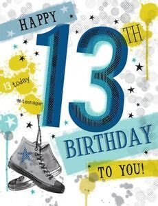  13th birthday card for a boy 8 x 6 inches piccadilly greetings ebay