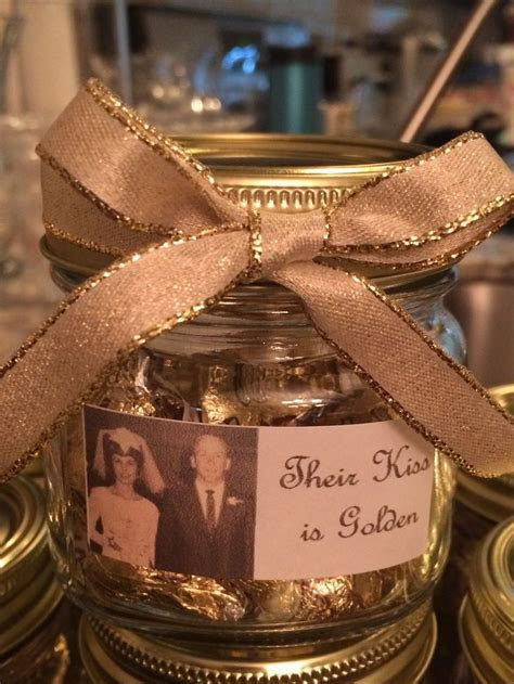 50th Wedding Anniversary Party Favor  Their Kiss is Golden  