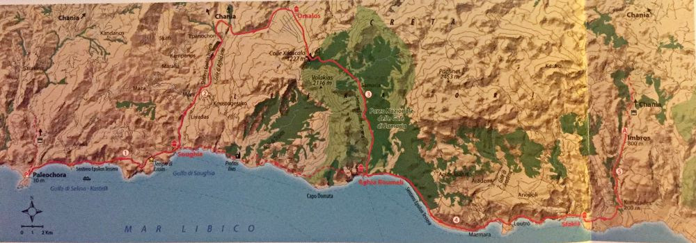 mappa trekking in Grecia