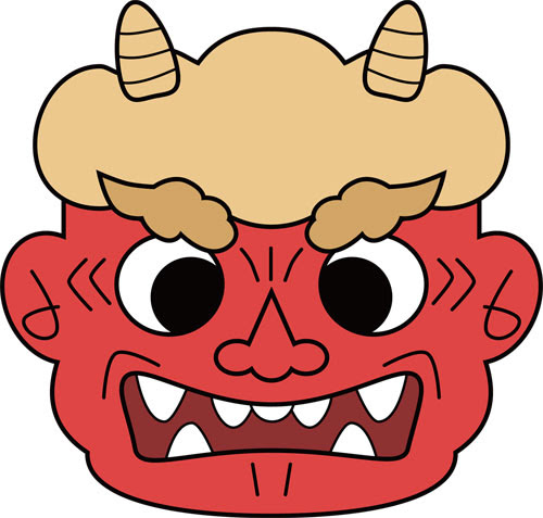 節分お面 2のイラスト かわいいフリー素材が無料のイラストレイン