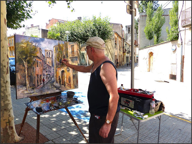 CALDES DE MALAVELLA-PINTURA-PAISATGES-GIRONA-CARRER MAJOR-ESGLESIA-QUADRES-FOTOS-ARTISTA-PINTOR-ERNEST DESCALS