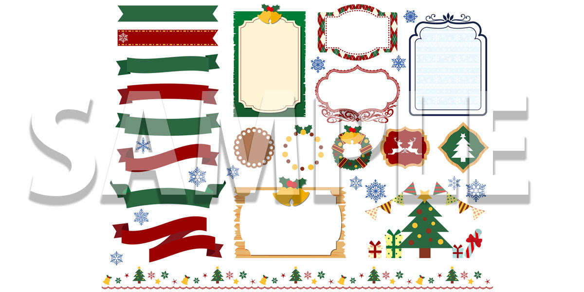 無料 クリスマスイラスト素材 フレームなど アトリエもみじ
