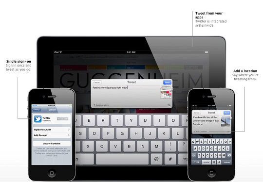 Top 10 New Features In Apple iOS 5 twitter integration Top 10 New Features In Apple iOS 5