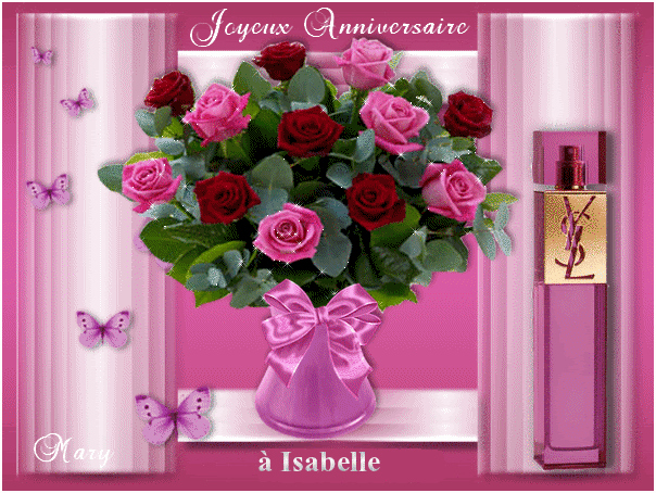 Prenom I Isabelle Joyeux Anniversaire Roses