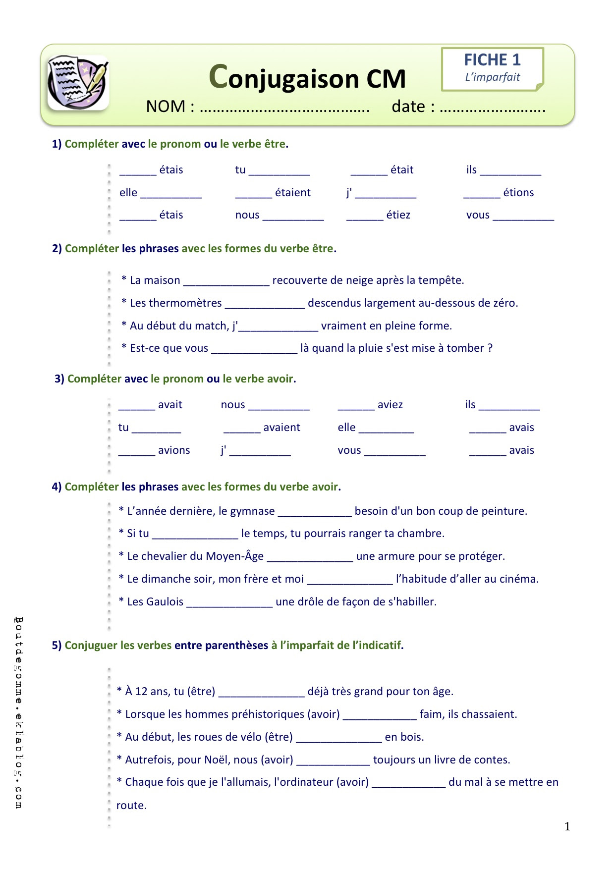 Exercice De Francais 6Eme A Imprimer  Tanant