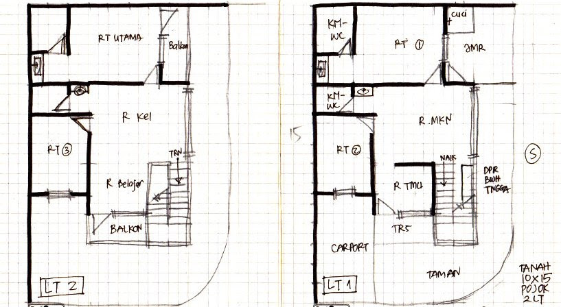  Denah  Rumah  2 Lantai Model 2019 Denah  Rumah  10x15  2 Lantai