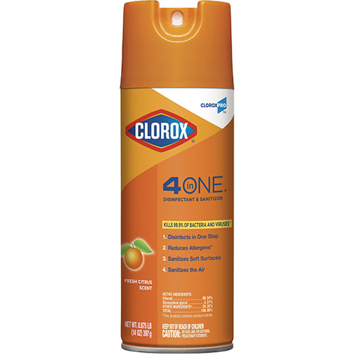 Clorox 4 In One Disinfectant Sanitizer Citrus 14 Ounce Can Wb Mason