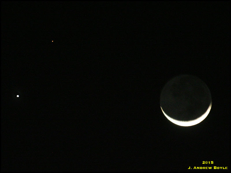 Moon, Venus, Mars