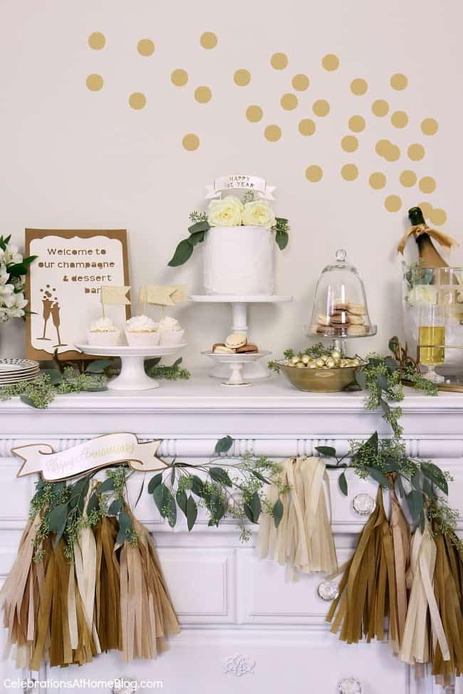 1st Anniversary Party Ideas in Gold White Celebrations 1st Anniversary Party Ideas in Gold White Celebrations
