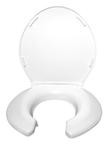 Big John Toilet Seats 2445263-3W Oversized Open Front Toilet Seat with Cover and Stainless Steel Hinges for Round Or Elongated Toilet Bowls, White