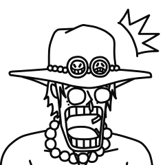 One Piece びっくり顔 線画 Ver Lineスタンプ ろっこ
