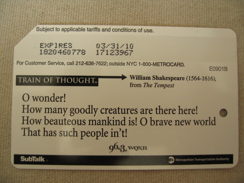 Magic Metrocard back