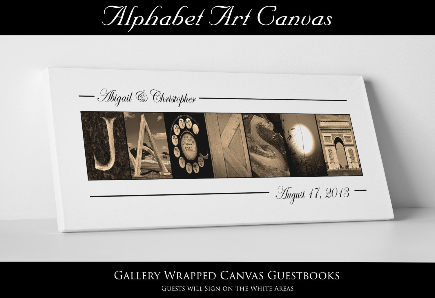Wedding Guest Book Alternative // Unique Wedding Guestbook // Custom Wedding Guest Book // Gallery Wrapped Canvas
