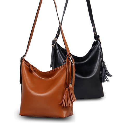 veevan leather fringed handbag womens fashion