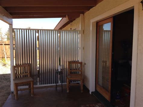diy corrugated privacy screen  wind break backyard
