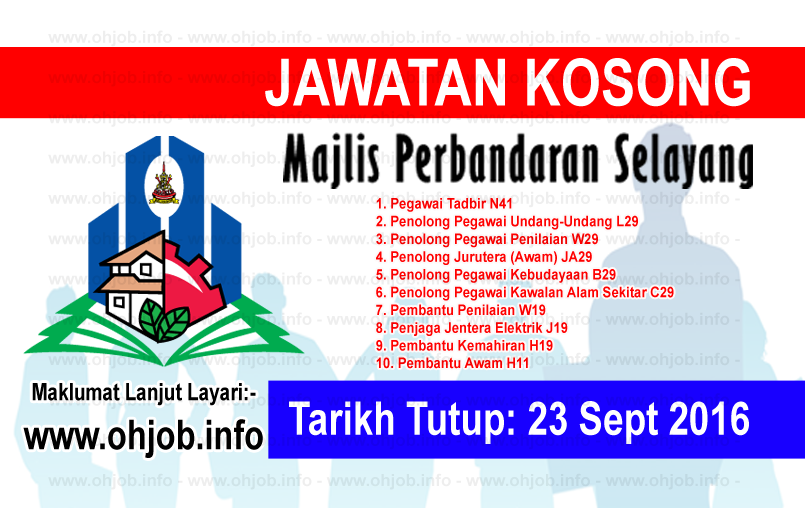 Jawatan Kerja Kosong Majlis Perbandaran Selayang (MPS) logo www.ohjob.info september 2016