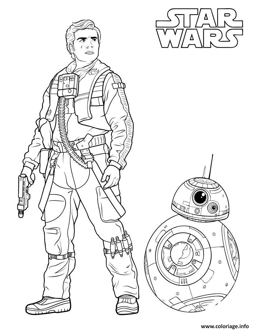 Coloriage Poe Dameron Drone Bb8 Dessin   Imprimer