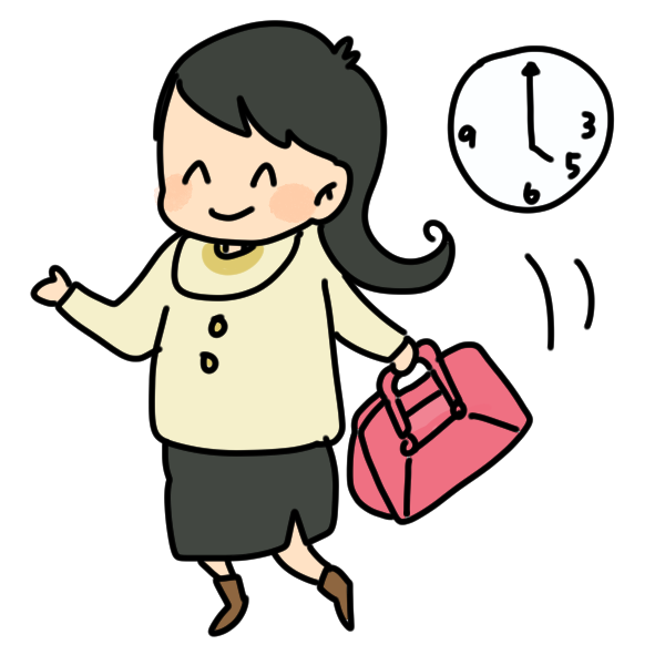 残業しないolさんのイラスト かわいいフリー素材が無料のイラストレイン