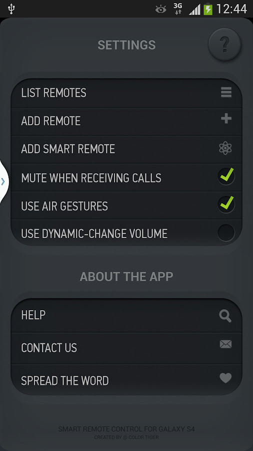 Smart IR Remote for Galaxy S4 - screenshot