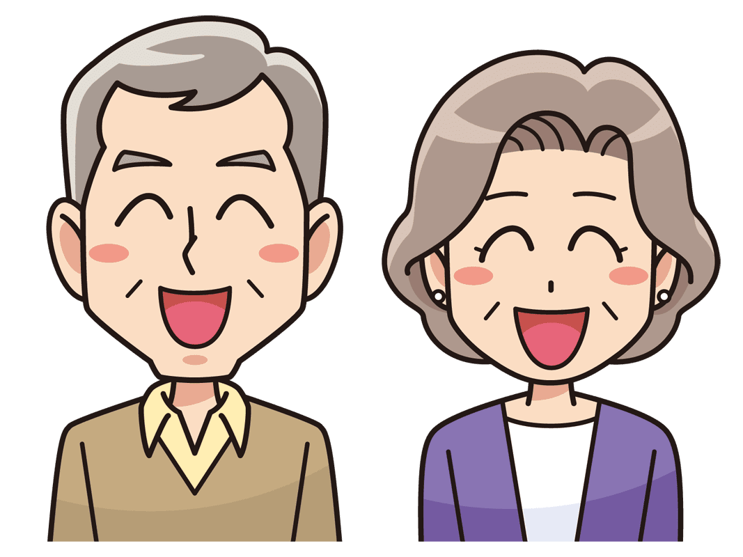 笑顔の年配夫婦 無料イラスト素材 イラスト素材図鑑