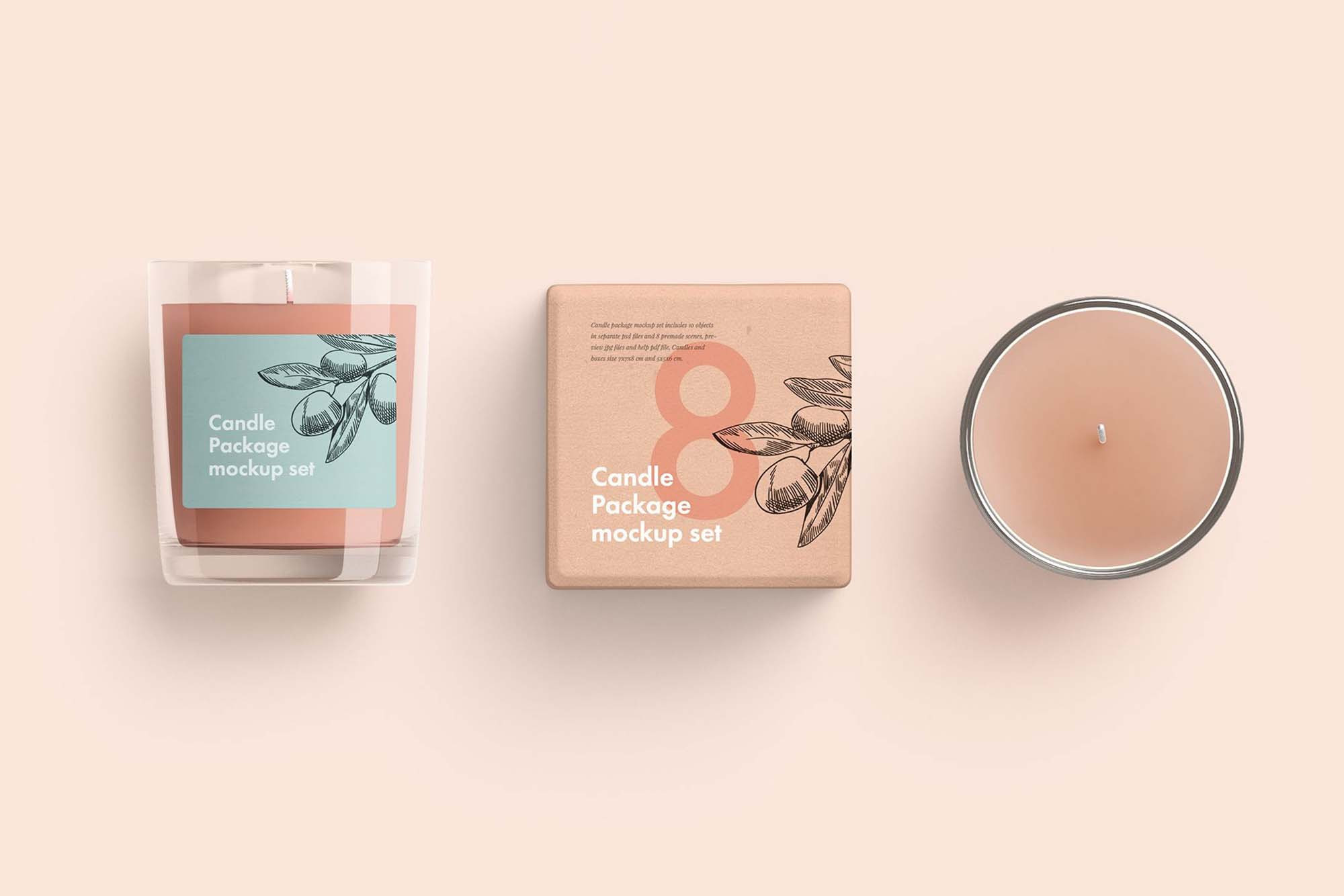 Download Free Candles Package Mockup Psd