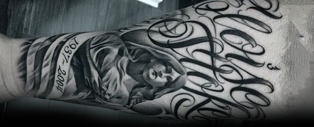 lower arm name tattoos