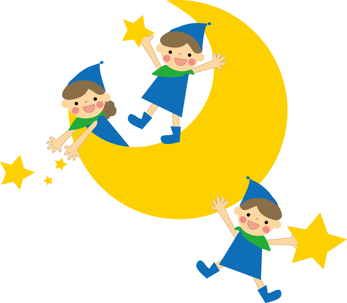 月とこどものイラスト 無料イラスト フリー素材