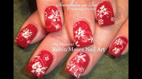 easy snowflake nails christmas nail art design tutorial
