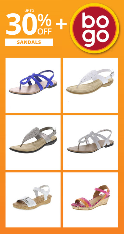 Take up to 30% off sandals.