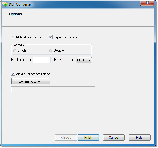 CSV file format options