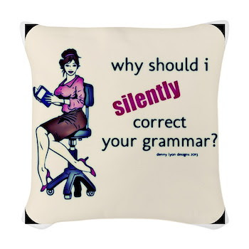 Grim Grammar Woven Throw Pillow
