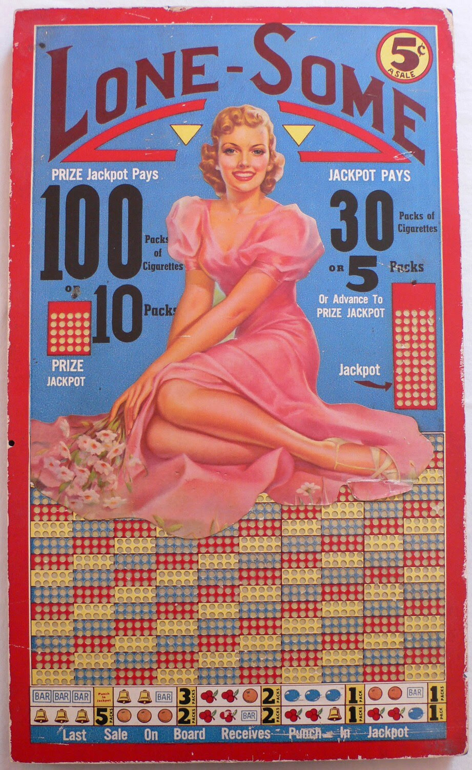 PIN-UP PUNCHBOARD GAME 40s&#39;