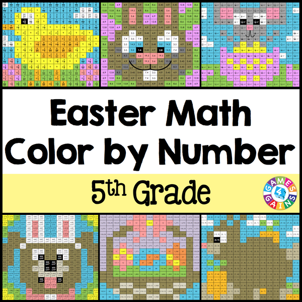 Easter Math Color-by-Number - 5th Grade – Games 4 Gains