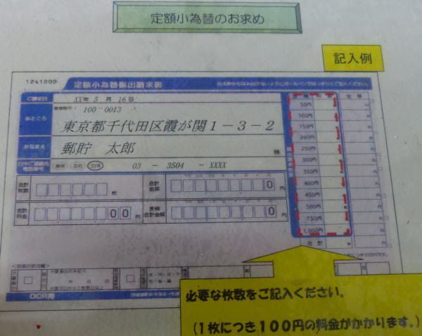 普通為替と定額小為替 お手軽送金 郵便為替 郵便小為替