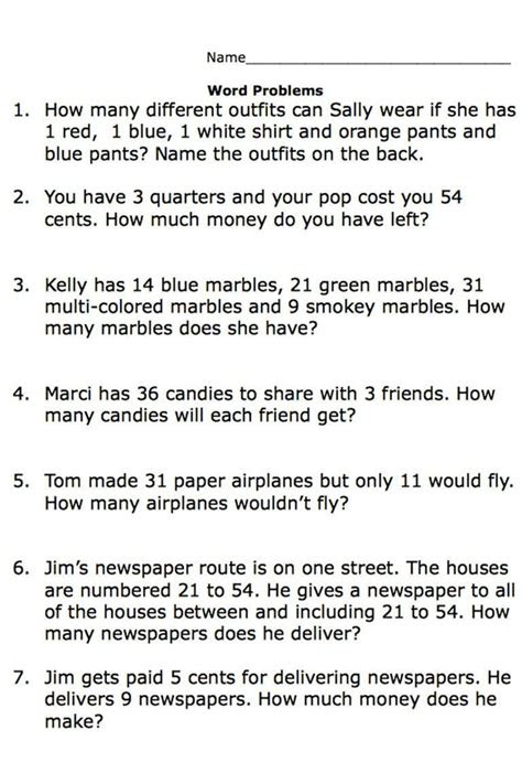  3rd grade math word problems best coloring pages for kids fantastic