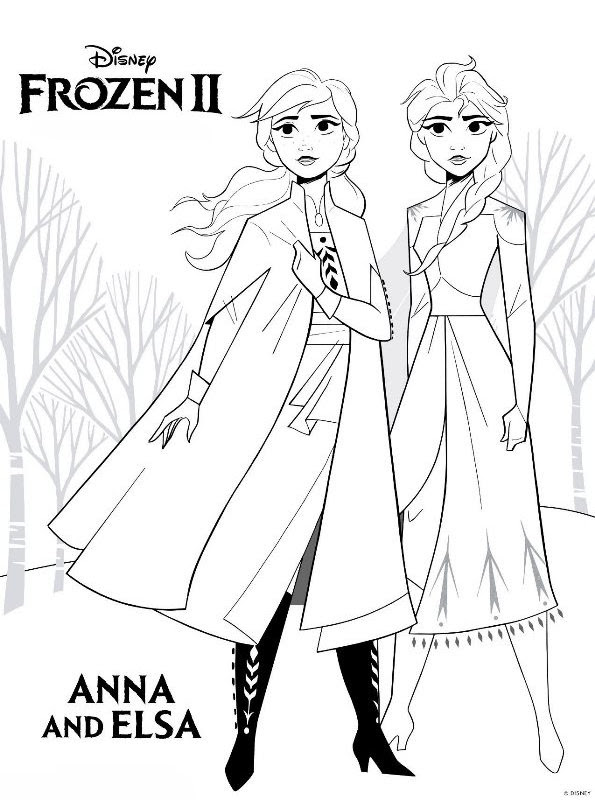 Kids n fun Kleurplaat Frozen 2 Frozen 2 Anna Elsa
