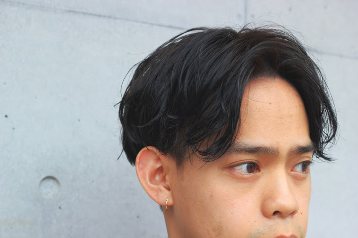 センターパート パーマ メンズ ショート 中目黒