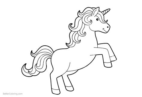  simple unicorn coloring pages