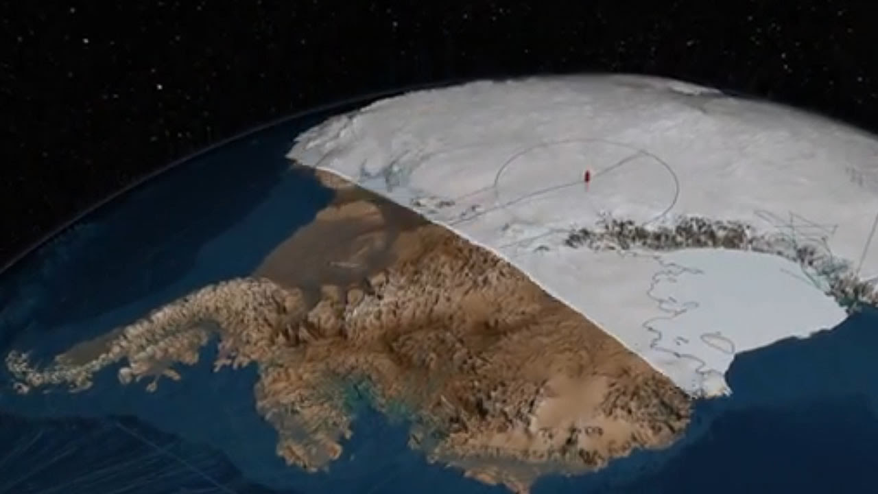 Gigantescas formaciones terrestres han sido descubiertas bajo el hielo de la Antártida