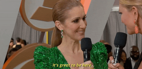 Grammys The Grammys Celine Dion 17 Grammys Its Great To Be Here Gif For Fun Businesses In Usa
