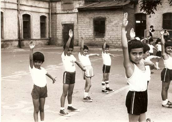 Baku public school No.132 courtyard, 1986