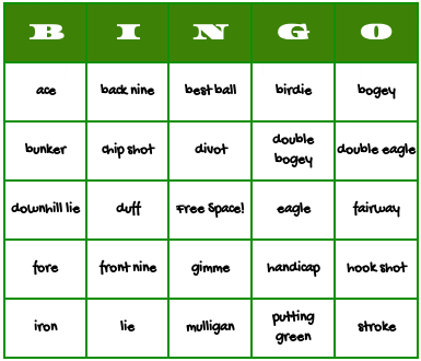 Terms related to golf
