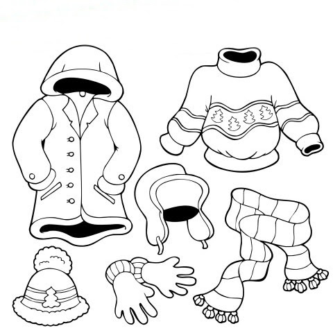 winter clothing colouring pages  clip art library