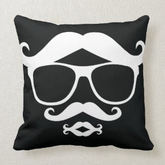 Mr.Mustache Black Pillows
