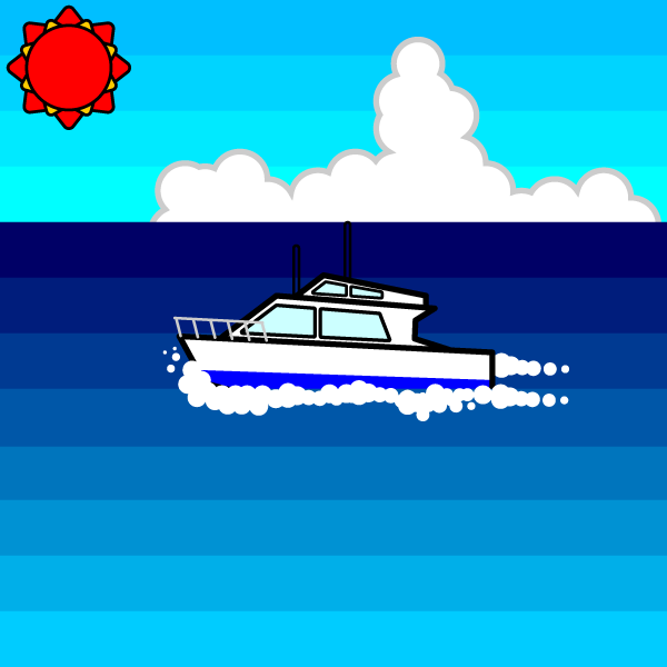 せつない夏の海の無料イラスト 商用フリー オイデ43