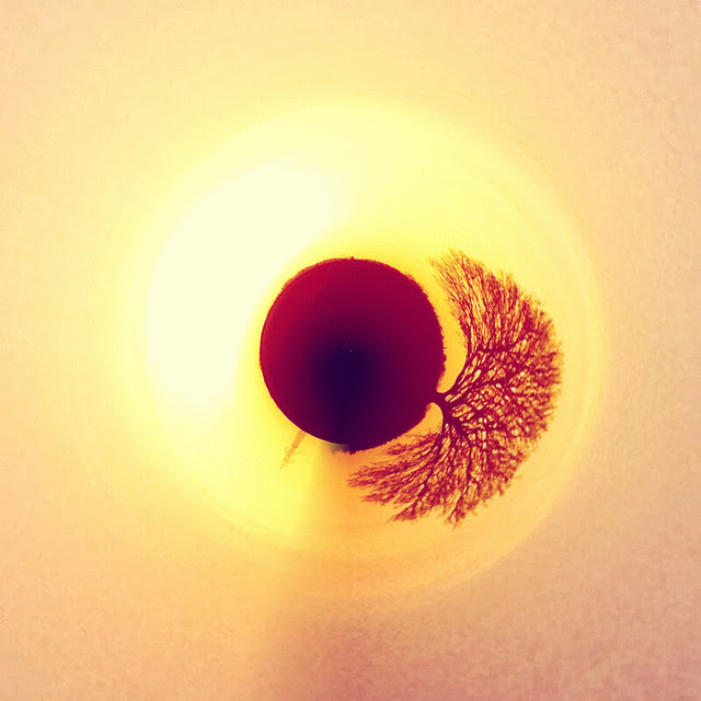 tiny planetized sunset