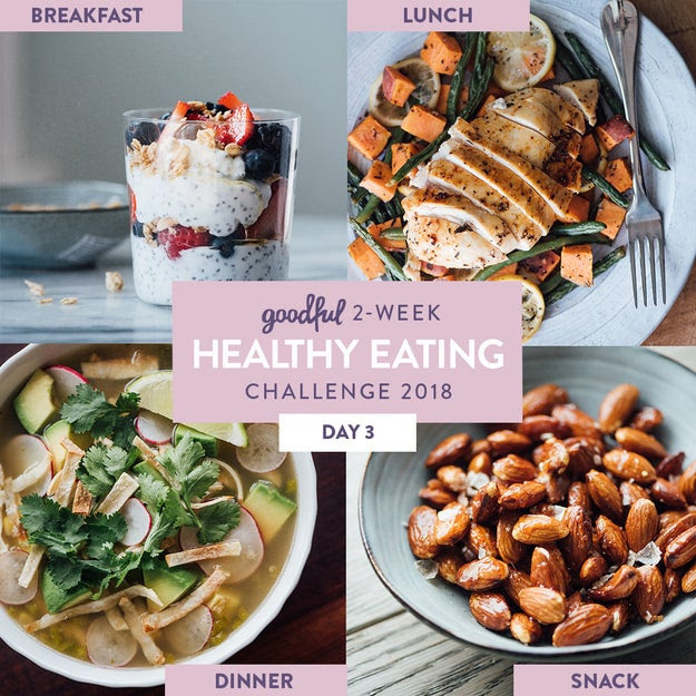 Welcome to Day 3 of the Goodful Two-Week Healthy Eating Challenge! Need to reference our main guide? Click here for the rules, menu, and other information.