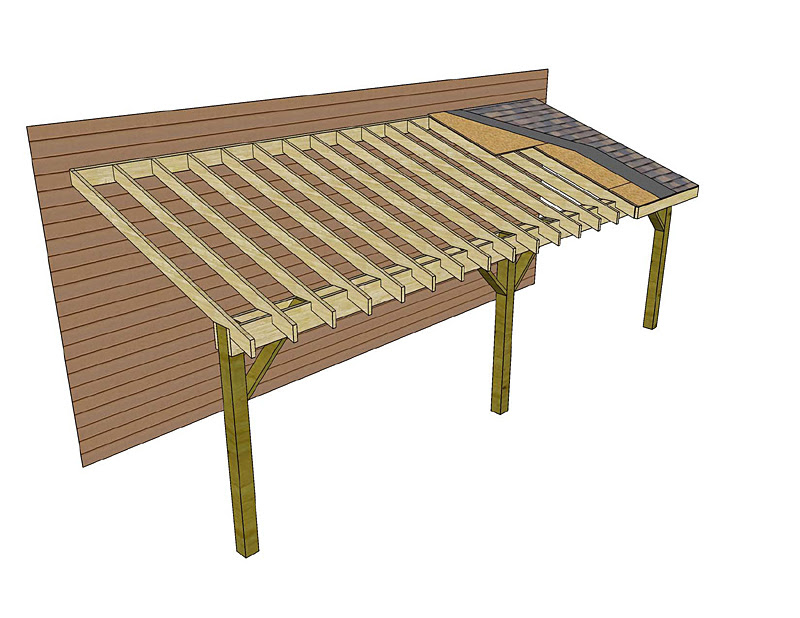 How to Build Lean-to Addition | Free PDF Leanto Roof Plans